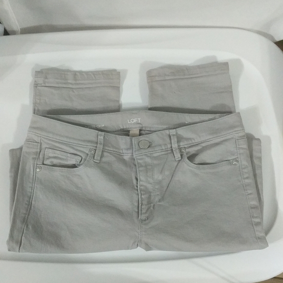 Loft Outlet Modern High Rise Cuffed Crop Grey - size 8 - Picture 1 of 7